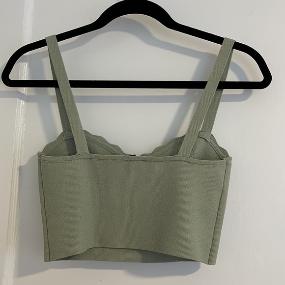 Sage Knit Bustier/Corset Crop Top - Picture 3 of 3